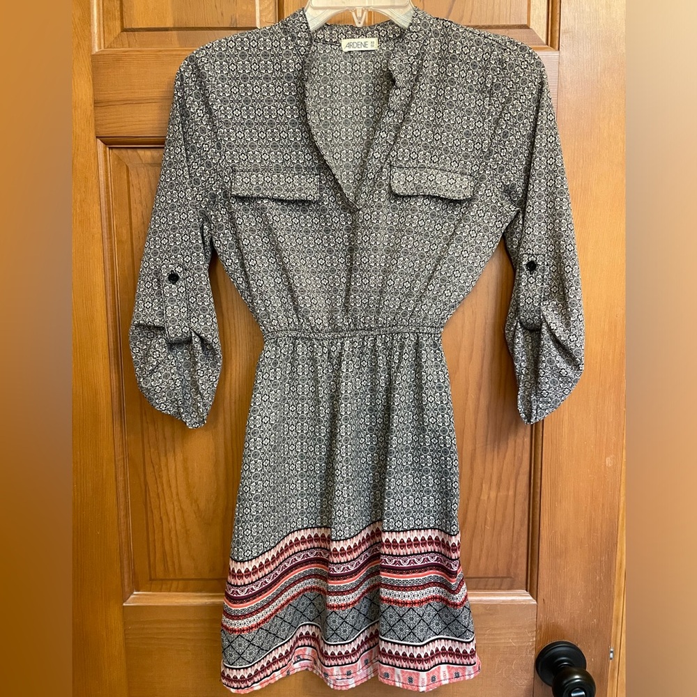 Ardene Patterned Shirt Dress with faux pockets